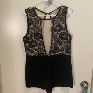 Black and Tan lace romper